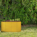 yellow raised garden bed