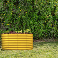 yellow raised garden bed