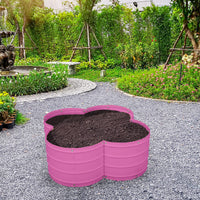 3x3x1 ft Pink Flower Shaped Raised Garden Bed