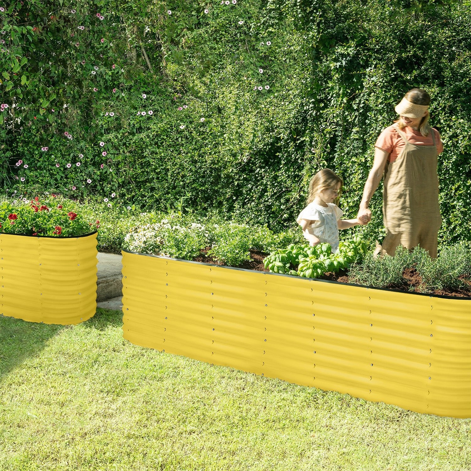 8x2x2 Yellow Oval Raised Garden Bed