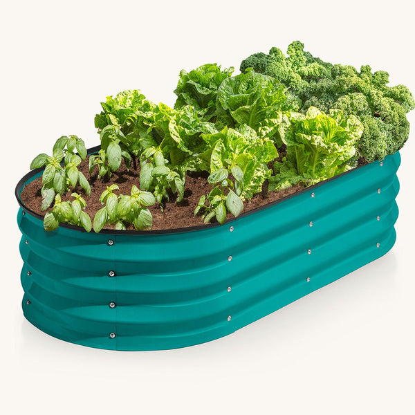 4x2x1 ft Turquoise Raised Garden Bed – Plant & Plot