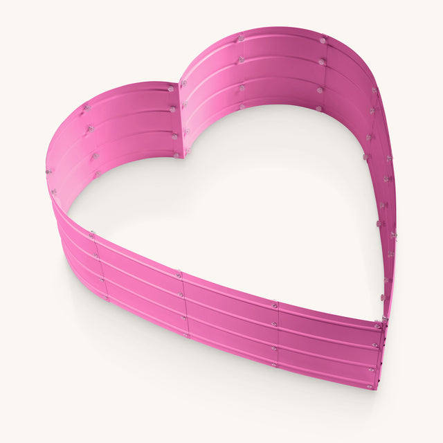 3x3x1 ft Pink Heart Shaped Raised Garden Bed