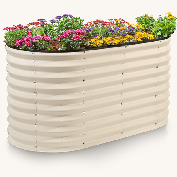 metal raised beds for gardening with flowers