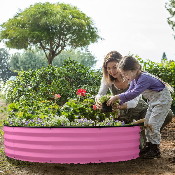 pink garden boxes outdoor raised
