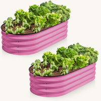 4x2x1 ft Pink 2 Pcs Raised Garden Bed