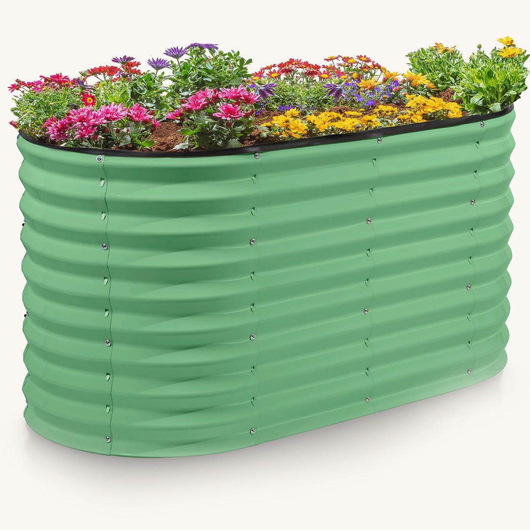 4x2x2 ft Light Green Oval Raised Garden Bed