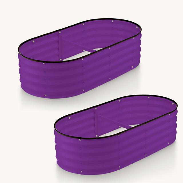 4x2x1 ft 2 Pcs Dark Purple Oval Raised Garden Bed