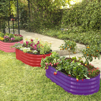 4x2x1 ft Dark Red Oval Raised Garden Bed