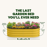 4x2x1 ft Yellow 2 Pcs Raised Garden Bed