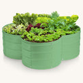 flower shaped green raised garden beds outdoor