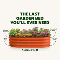 4x2x1 ft Orange 2 Pcs Raised Garden Bed