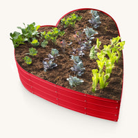 3x3x1 ft Red Heart Shaped Raised Garden Bed