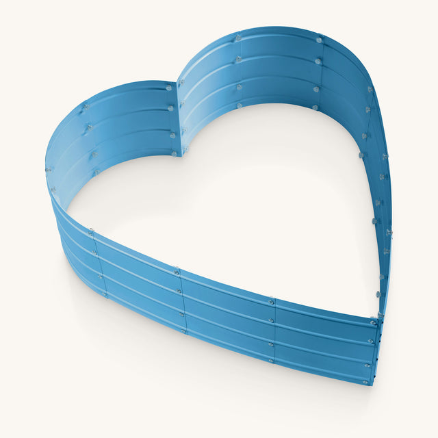 3x3x1 ft Teal Heart Shaped Raised Garden Bed