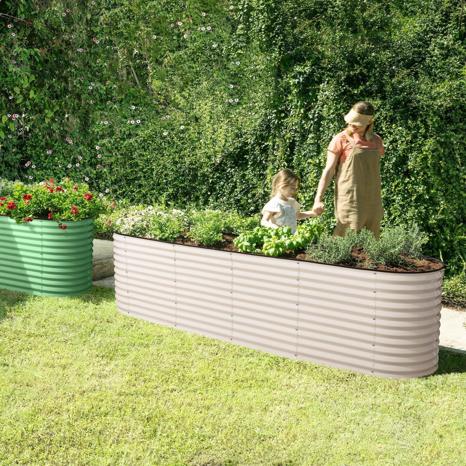 9-in-1 Galvanized Raised Garden Beds Outdoor