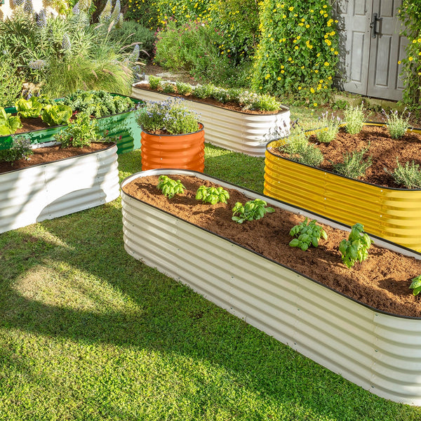 Galvanized Steel Raised Garden Bed // 8×2×1.5 ft Modular Planter for Gardening, Vegetables, Flowers 