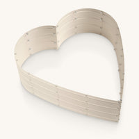 3x3x1 ft White Heart Shaped Raised Garden Bed