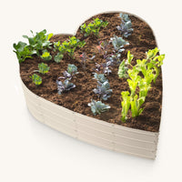 3x3x1 ft White Heart Shaped Raised Garden Bed