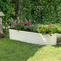 white galvanized raised garden bed