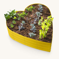 3x3x1 ft Yellow Heart Shaped Raised Garden Bed