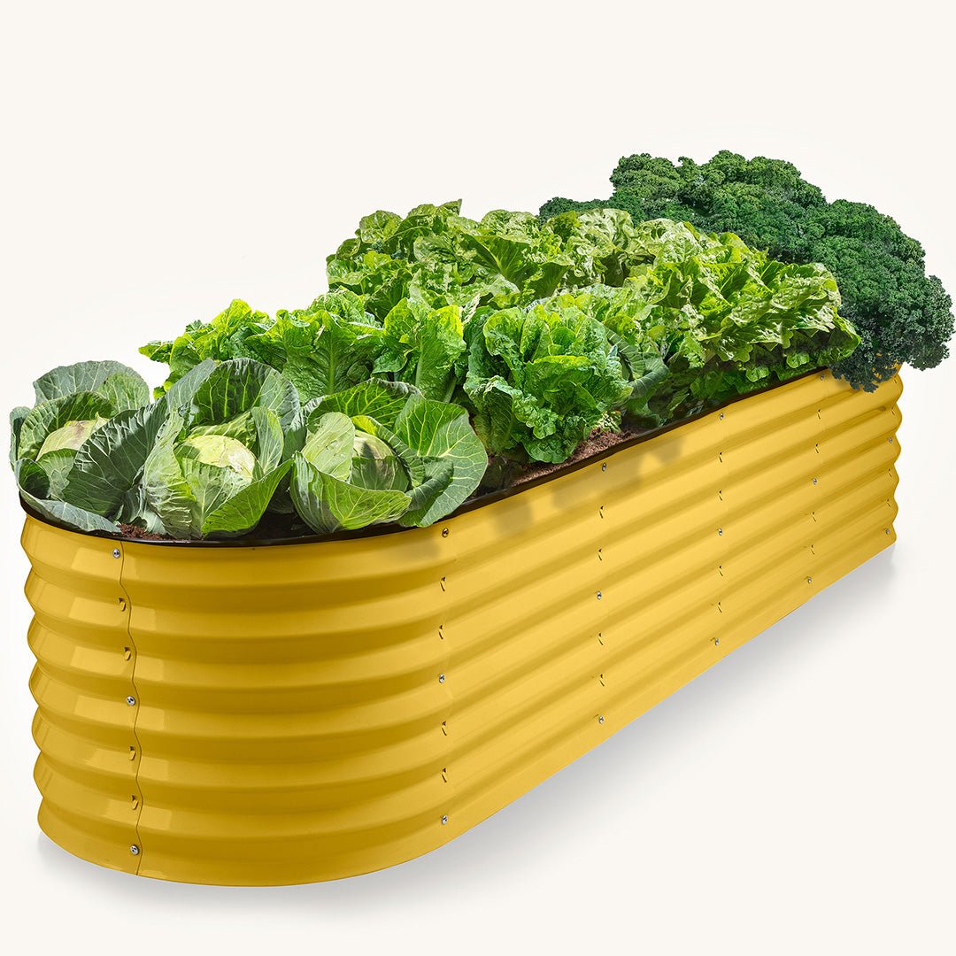 yellow plant pots 9 in 1 Modular Yellow Raised Garden Bed 8×2×1.5 ft